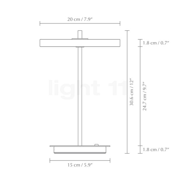 Umage Asteria Move Akkuleuchte LED rot Skizze