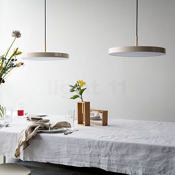 Umage Asteria, lámpara de suspensión LED blanco niebla - Cover latón & acero