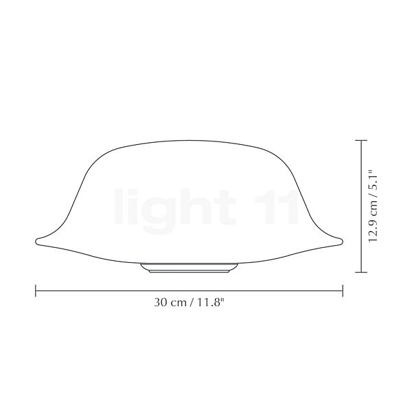 Umage Butler Santé Lampe de table acier/blanc - vue en coupe