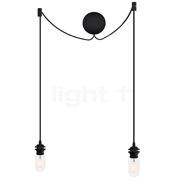 Umage Cannonball Hanglamp 2-lichts zwart met buis lichtbron