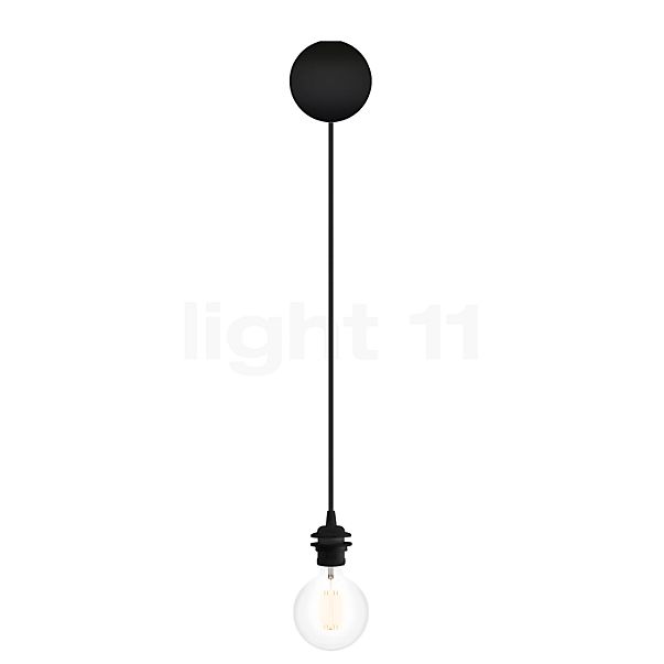 Umage Cannonball, lámpara de suspensión de 1 foco negro con globe bombilla