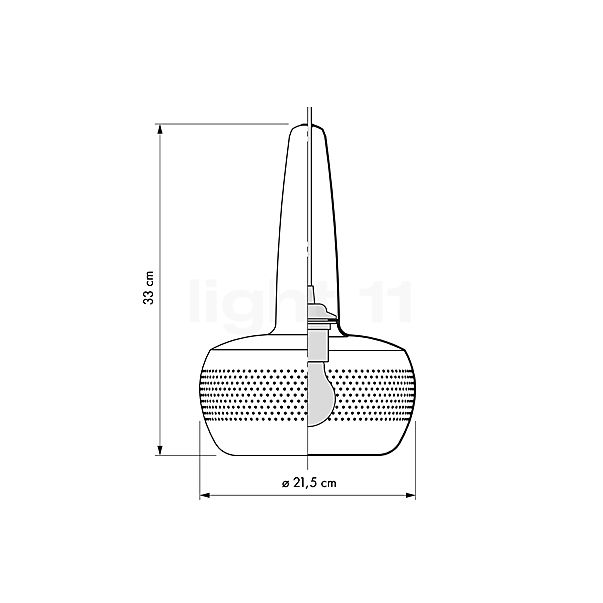 Umage Clava Cannonball Pendelleuchte 2-flammig Kupfer, Kabel weiß Skizze