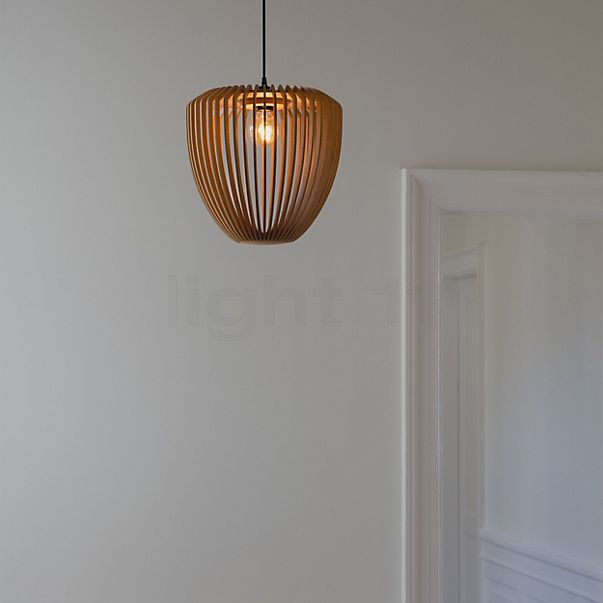 Umage Clava Wood, lámpara de suspensión roble negro - florón circular - cable blanco