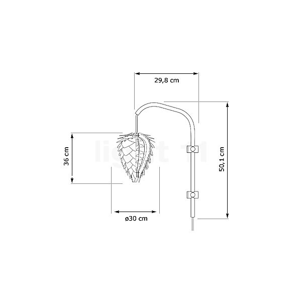 Umage Conia Applique noir/laiton - 30 cm - vue en coupe