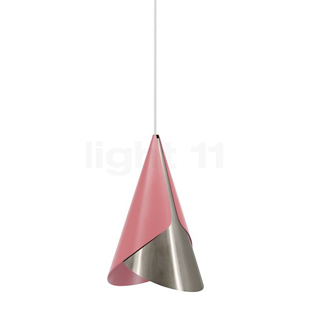 Umage Cornet Pendant light pink/steel - ceiling rose conical - cable white