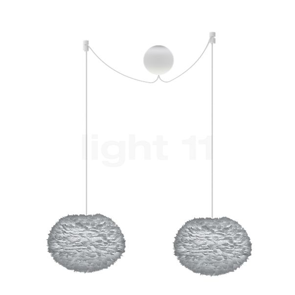 Umage Eos Cannonball Hanglamp 2-lichts lampenkap grijs/kabel wit - ø35 cm