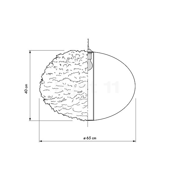 Umage Eos Large Leuchtenschirm grau - ø65 cm Skizze