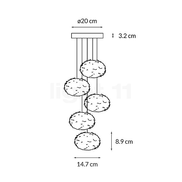 Umage Eos Nano Lampenkap wit - ø15 cm schets