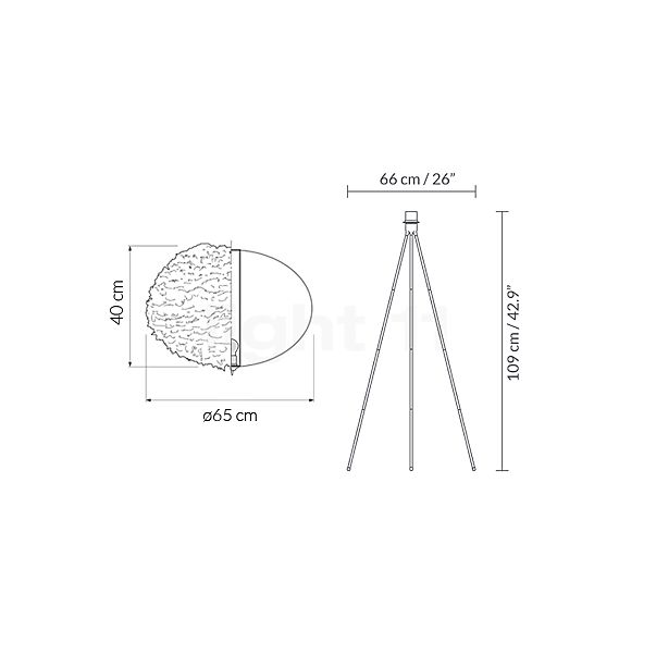 Umage Eos Tripod Stehleuchte Gestell stahl/Schirm weiß - ø65 cm Skizze