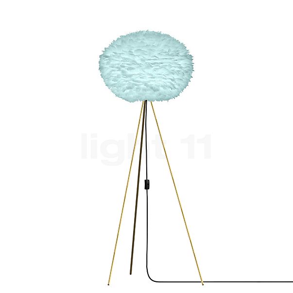 Umage Eos Tripod, lámpara de pie marco latón/pantalla azul - ø65 cm