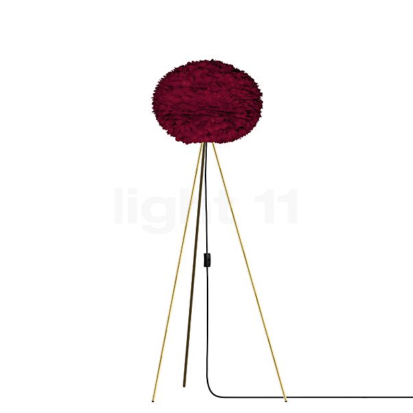 Umage Eos Tripod, lámpara de pie marco latón/pantalla rojo - ø45 cm