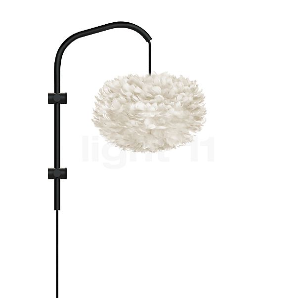 Umage Eos, lámpara de pared marco negro/pantalla blanco - ø35 cm