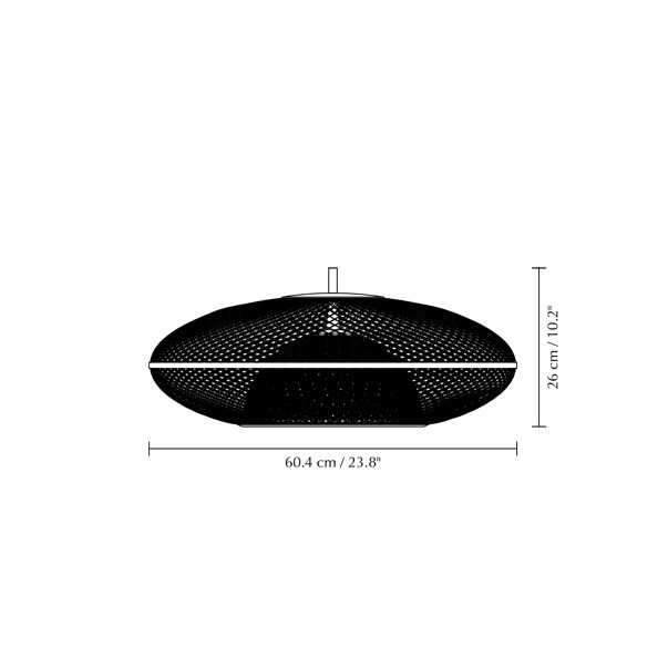 Umage Faraday Pendelleuchte messing gebürstet - large - Baldachin rund - Kabel schwarz Skizze