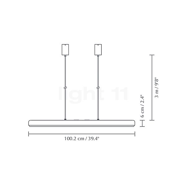 Umage Hazel Branch, lámpara de suspensión LED negro/latón - alzado con dimensiones