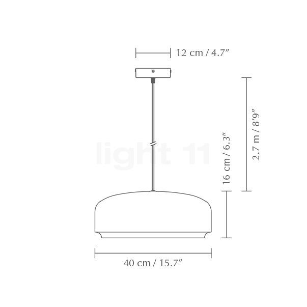 Umage Hazel Pendelleuchte LED medium - weiß , Lagerverkauf, Neuware Skizze