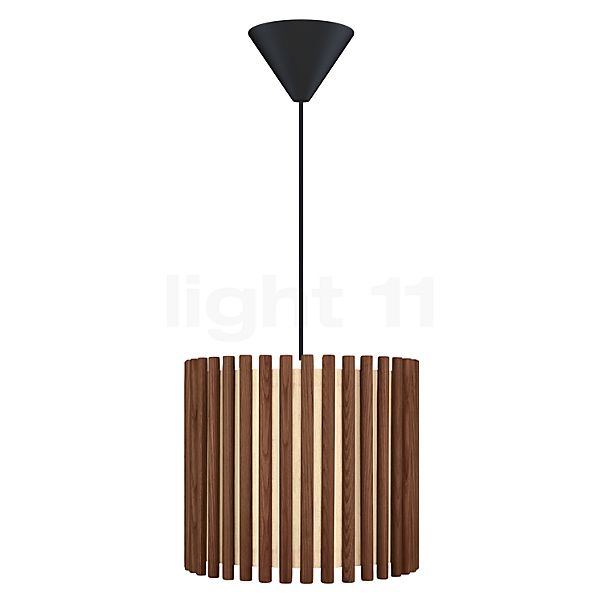 Umage Komorebi Hanglamp lampenkap donker eikenhout/kabel zwart - 30 cm - rond