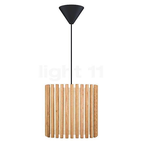 Umage Komorebi Hanglamp lampenkap eikenhout natuurlijke/kabel zwart - 27,5 cm - vierkant