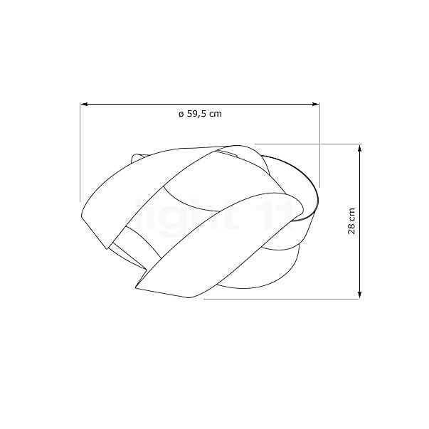 Umage Ribbon Suspension blanc/câble blanc - 59,5 cm - vue en coupe