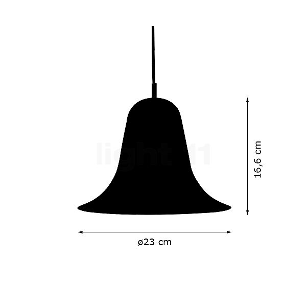 Verpan Pantop 23 Lampade a sospensione nero opaco , Vendita di giacenze, Merce nuova, Imballaggio originale - vista in sezione