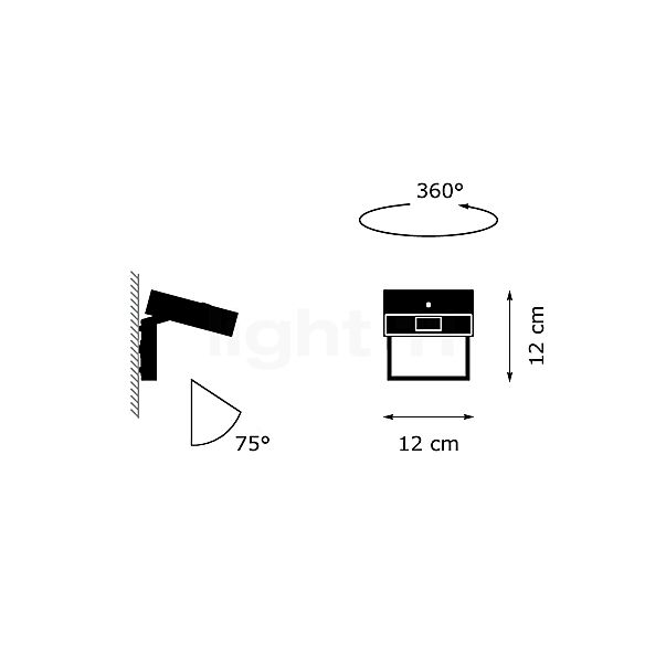 Vibia Alpha 7940/7942 Wall Light LED black/chrome sketch