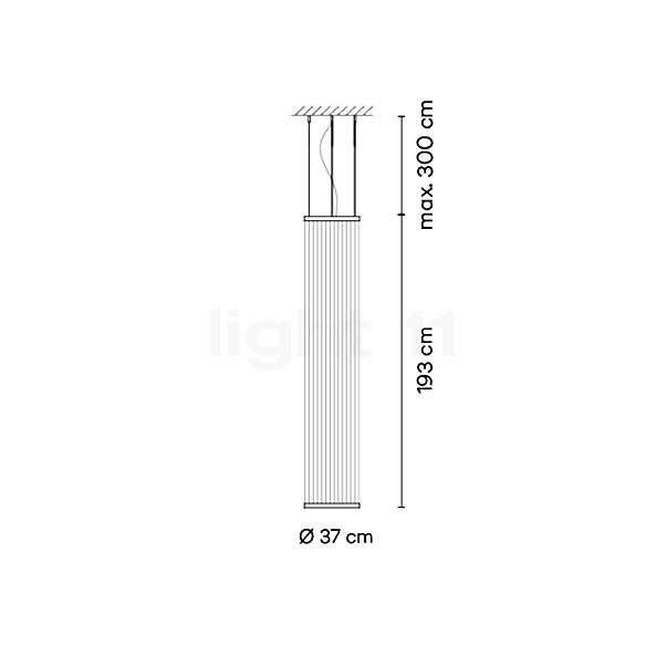 Vibia Array Hanglamp LED cilindrisch groen - 193 cm - dali schets