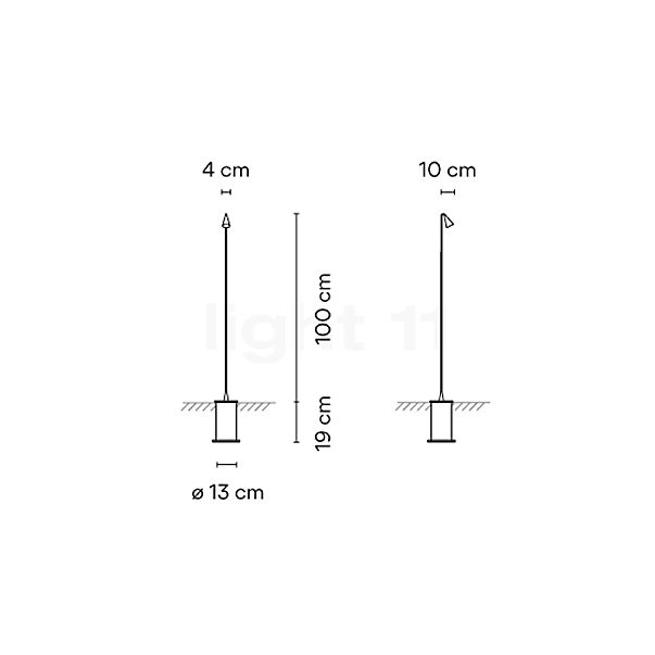 Vibia Brisa Gulvlampe LED brun - med Jordstykke skitse