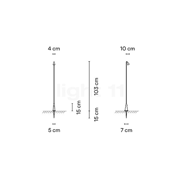 Vibia Brisa Gulvlampe LED brun - med jordspyd skitse