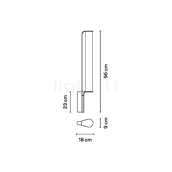 Vibia Class Applique LED 96 cm - vue en coupe