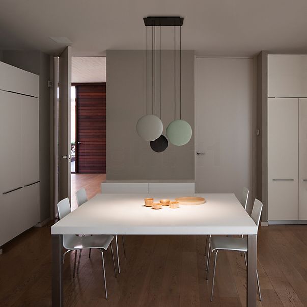 Vibia Cosmos 2510 Suspension LED 3 foyers vert/marron foncé/gris clair - casambi