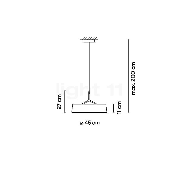 Vibia Dama Lampada a sospensione LED nero - casambi - vista in sezione