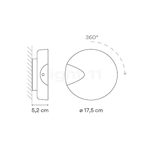 Vibia Dots 4660/4662 Væglampe LED grøn - uden kontakt skitse