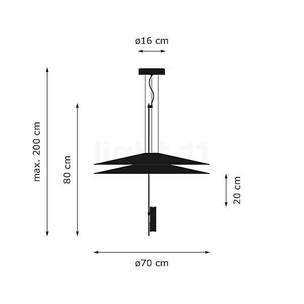 Vibia Flamingo 1510 Hanglamp LED goud - dali schets