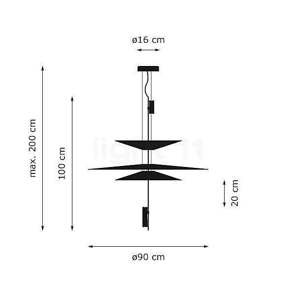 Vibia Flamingo 1530 Hanglamp LED grafiet - dali schets