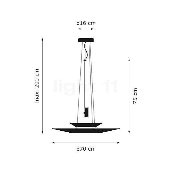 Vibia Flamingo 1540 Hanglamp LED wit - 1-10 v/push schets