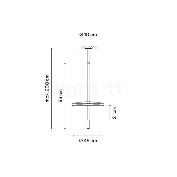 Vibia Flamingo Mini 1575 Lampada a sospensione LED Casambi - vista in sezione