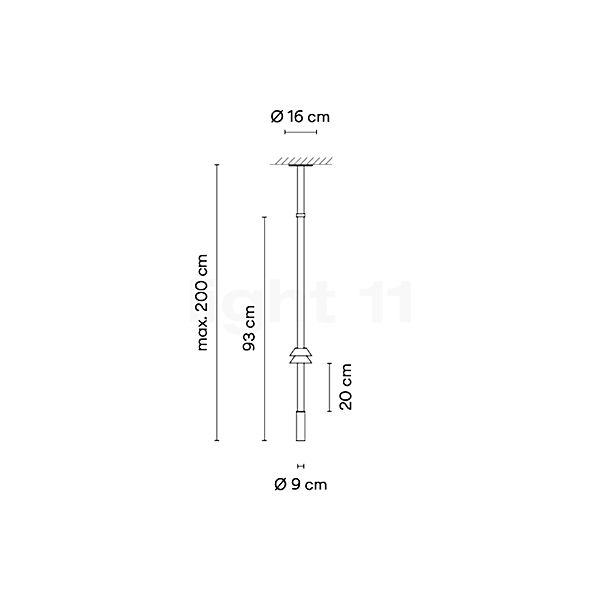 Vibia Flamingo Mini 1580 Lampada a sospensione LED Casambi - vista in sezione