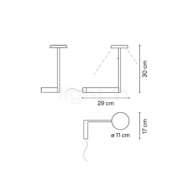 Vibia Flat 5970 Lampe de table LED vert - vue en coupe