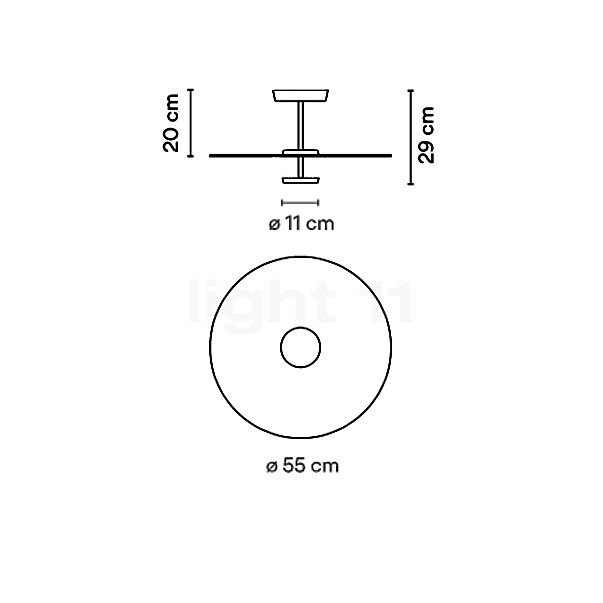 Vibia Flat Deckenleuchte LED weiß - ø55 cm Skizze