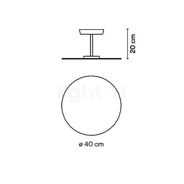 Vibia Flat Loftlampe LED grå - ø40 cm - Dali skitse