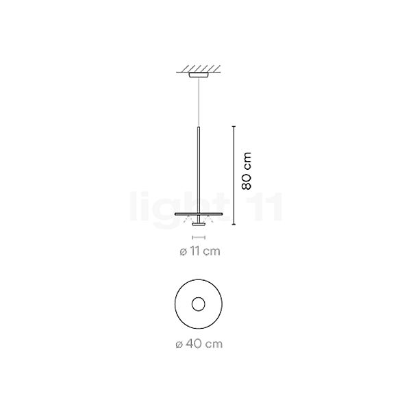 Vibia Flat Pendel LED grå - ø40 cm - Dali skitse