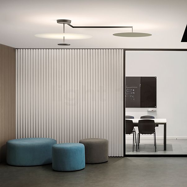 Vibia Flat Plafonnier LED 2 foyers blanc - 186 cm