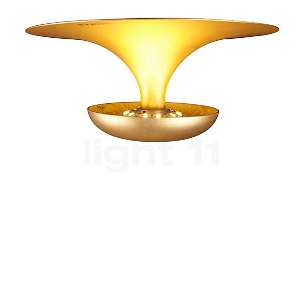 Vibia Funnel, lámpara de techo LED dorado - 2.700 K - Dali - 1-10 V - Push