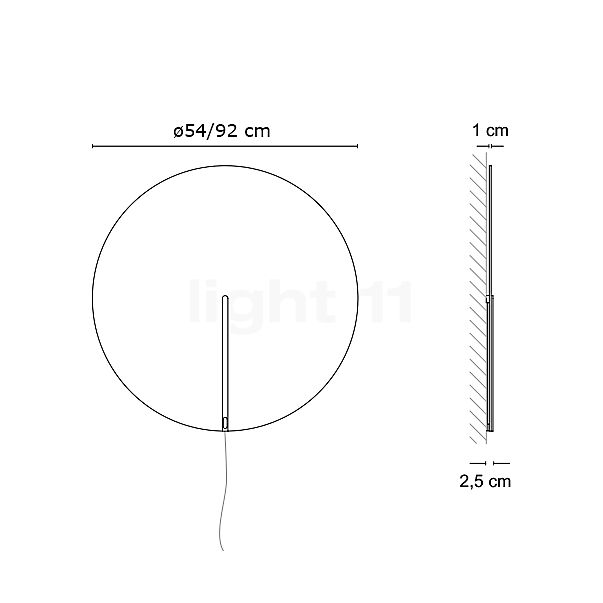 Vibia Guise Wall Light LED ø92 cm , discontinued product sketch