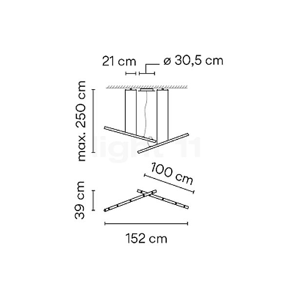 Vibia Halo Lineal Hanglamp LED 2-lichts Casambi schets