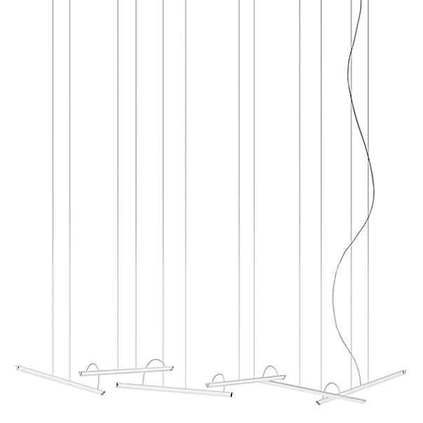 Vibia Halo Lineal, lámpara de suspensión LED 6 focos