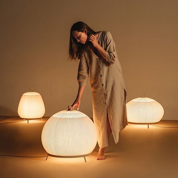 Vibia Knit Floor Light LED beige - 62 cm - casambi