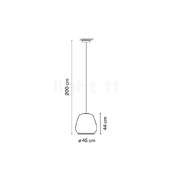 Vibia Knit Suspension LED beige - 45 x 44 cm - casambi - vue en coupe
