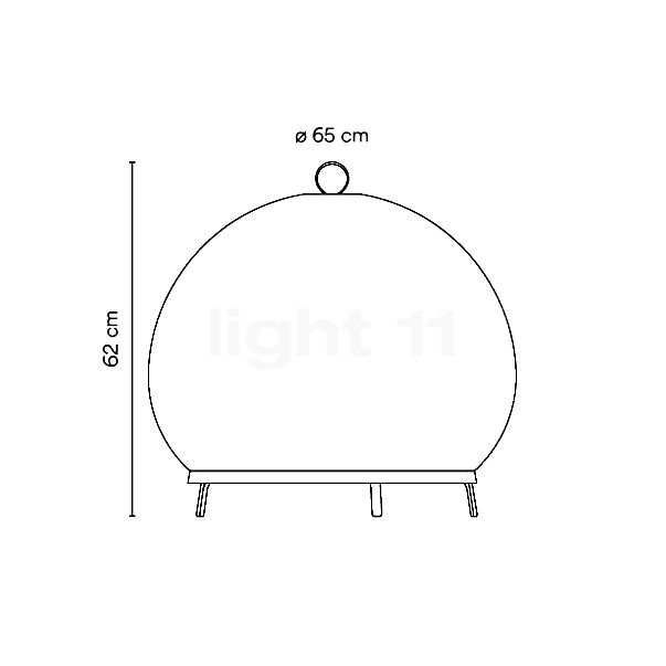 Vibia Knit, lámpara de suelo LED beige - 62 cm - casambi - alzado con dimensiones