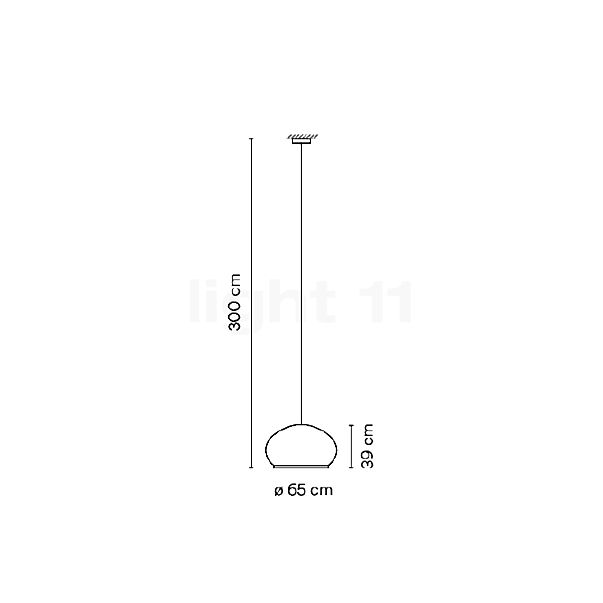 Vibia Knit, lámpara de suspensión LED beige - 65 x 39 cm - casambi - alzado con dimensiones
