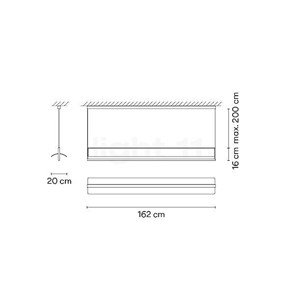 Vibia Kontur Lampada a sospensione LED 162 cm - dali - vista in sezione